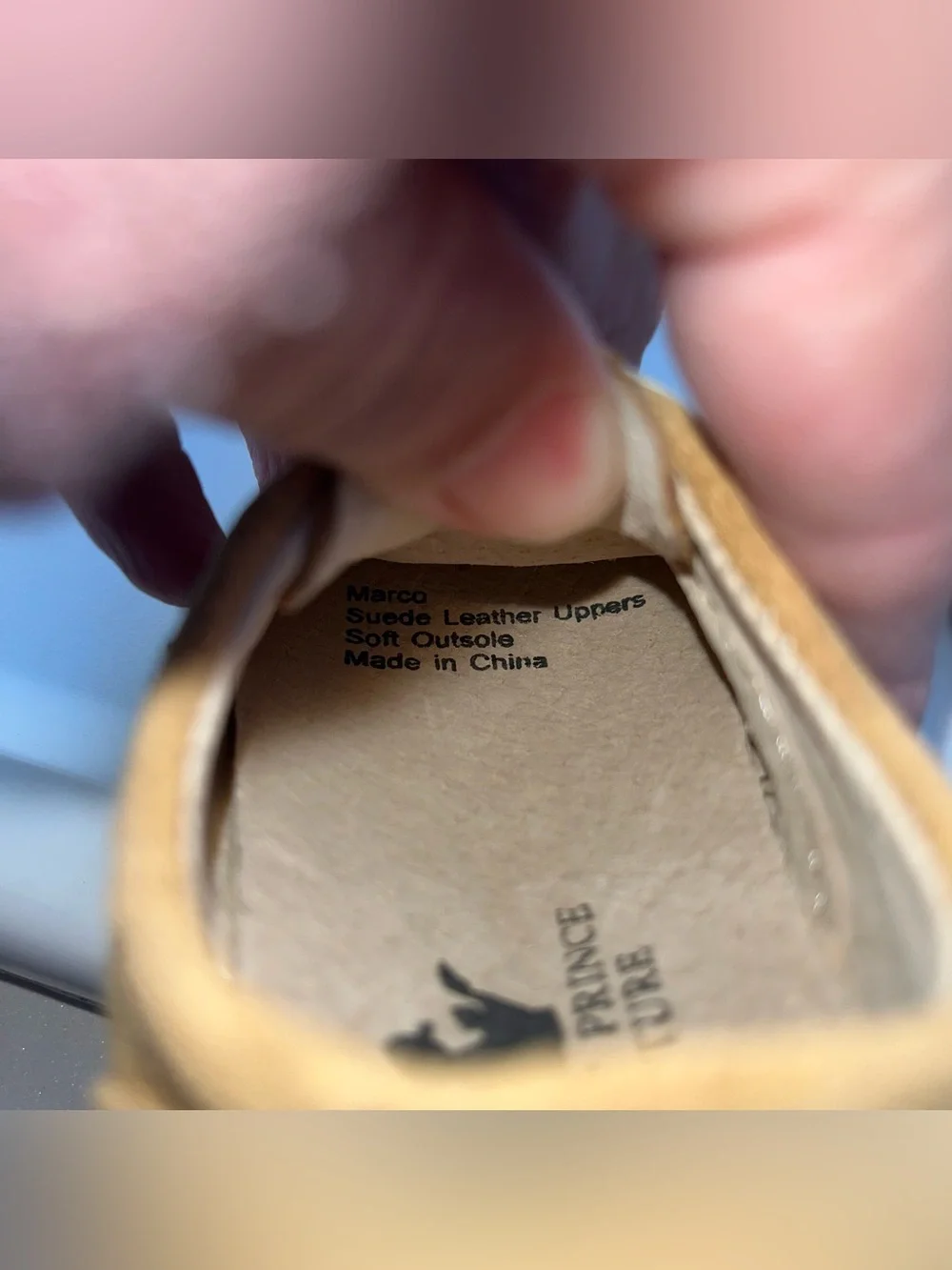 NWOT Littlest Prince Couture Tan Suede Baby Shoes - Size 4